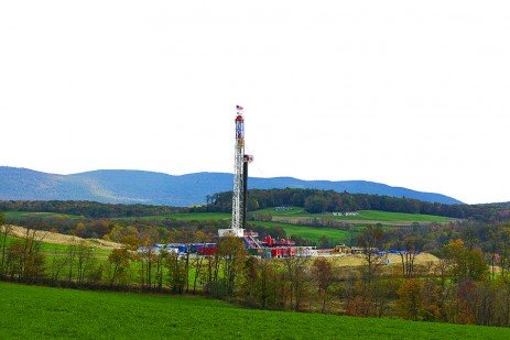 Marcellus Shale Gas Drilling Rig on a PA Farm