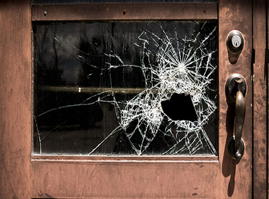 picture of vandalism broken glass